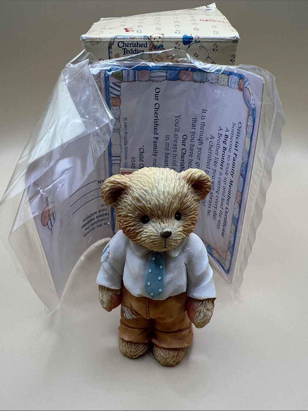 Vintage Cherished Teddies "Child of Pride" Figurine (1993) w/box and paperwork